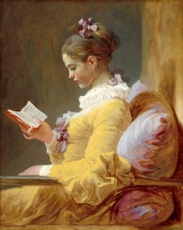 横顔の美しさに魅せられる・フラゴナール「読書する娘」